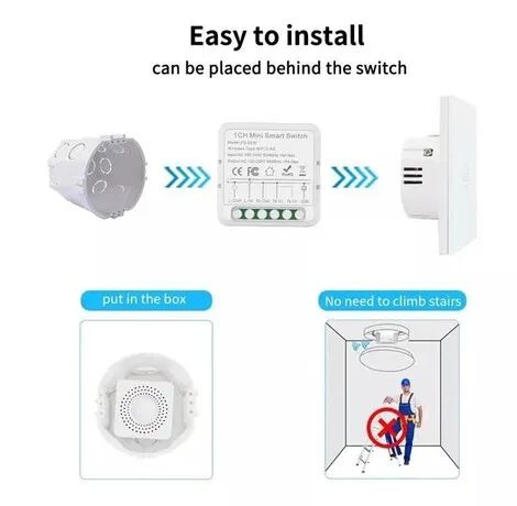 Smart Wi-Fi Mini Switch: 1-gang 16A Without Energy Monitor