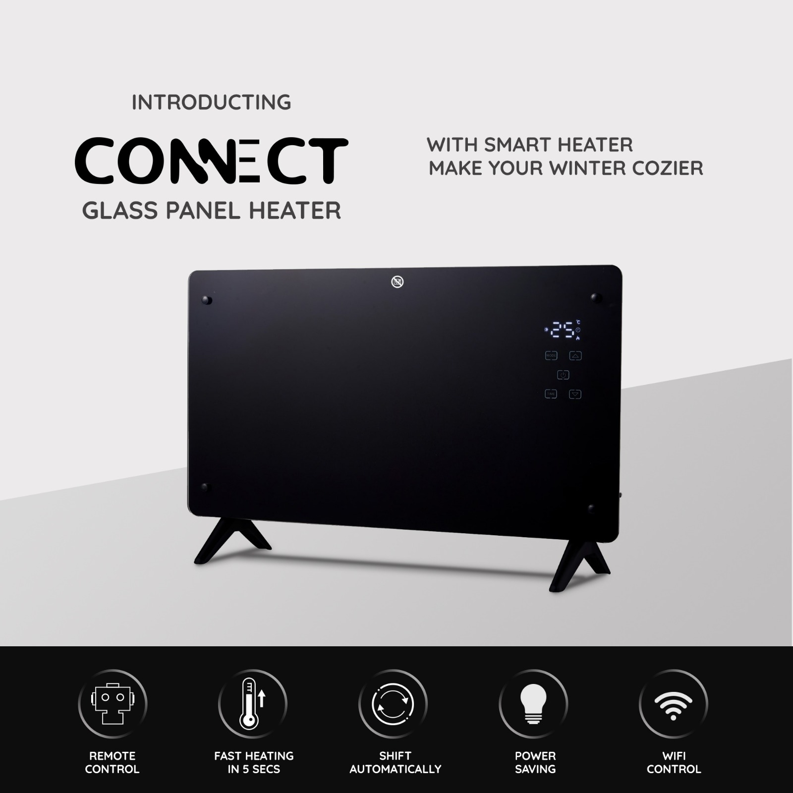 Smart Wi-Fi Connect Glass Panel Heater